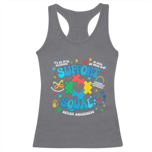 Autism Awareness Support Squad Racerback Tank Top In April We Wear Blue TS02 Charcoal Print Your Wear