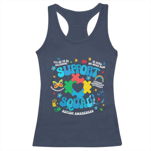 Autism Awareness Support Squad Racerback Tank Top In April We Wear Blue TS02 Navy Print Your Wear