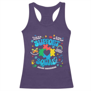 Autism Awareness Support Squad Racerback Tank Top In April We Wear Blue TS02 Purple Print Your Wear