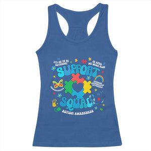 Autism Awareness Support Squad Racerback Tank Top In April We Wear Blue TS02 Royal Blue Print Your Wear