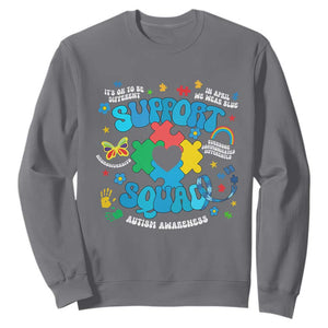 Autism Awareness Support Squad Sweatshirt In April We Wear Blue TS02 Charcoal Print Your Wear