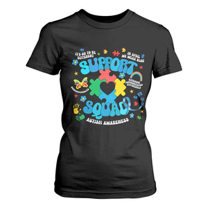 Autism Awareness Support Squad T Shirt For Women In April We Wear Blue TS02 Black Print Your Wear