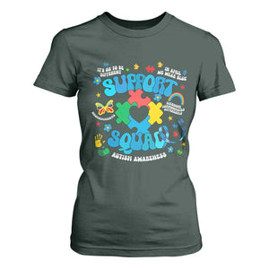 Autism Awareness Support Squad T Shirt For Women In April We Wear Blue TS02 Dark Forest Green Print Your Wear
