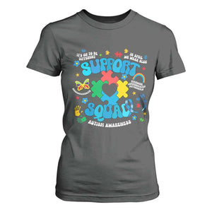 Autism Awareness Support Squad T Shirt For Women In April We Wear Blue TS02 Dark Heather Print Your Wear