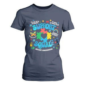 Autism Awareness Support Squad T Shirt For Women In April We Wear Blue TS02 Navy Print Your Wear