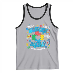 Autism Awareness Support Squad Tank Top In April We Wear Blue TS02 Athletic Heather Black Print Your Wear