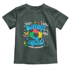 Autism Awareness Support Squad Toddler T Shirt In April We Wear Blue TS02 Dark Forest Green Print Your Wear