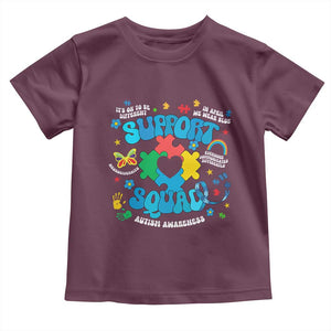 Autism Awareness Support Squad Toddler T Shirt In April We Wear Blue TS02 Maroon Print Your Wear