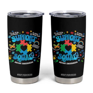 Autism Awareness Support Squad Tumbler Cup In April We Wear Blue TS02 Black Print Your Wear