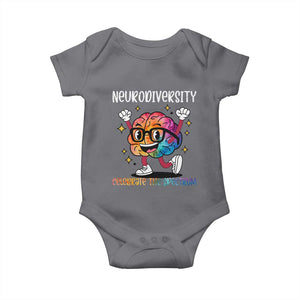 Neurodiversity Brain Baby Onesie Celebrate The Spectrum Autism Acceptance ASD ADHD TS02 Charcoal Print Your Wear