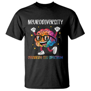 Neurodiversity Brain T Shirt Celebrate The Spectrum Autism Acceptance ASD ADHD TS02 Black Print Your Wear