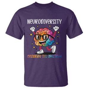 Neurodiversity Brain T Shirt Celebrate The Spectrum Autism Acceptance ASD ADHD TS02 Purple Print Your Wear