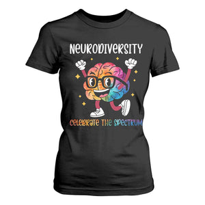 Neurodiversity Brain T Shirt For Women Celebrate The Spectrum Autism Acceptance ASD ADHD TS02 Black Print Your Wear