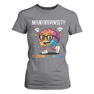 Neurodiversity Brain T Shirt For Women Celebrate The Spectrum Autism Acceptance ASD ADHD TS02 Charcoal Print Your Wear