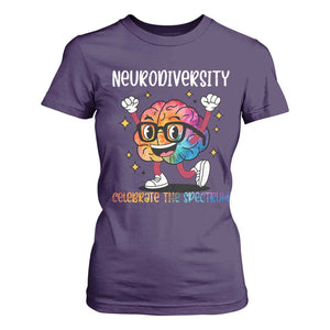 Neurodiversity Brain T Shirt For Women Celebrate The Spectrum Autism Acceptance ASD ADHD TS02 Purple Print Your Wear