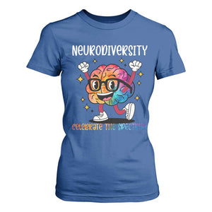 Neurodiversity Brain T Shirt For Women Celebrate The Spectrum Autism Acceptance ASD ADHD TS02 Royal Blue Print Your Wear