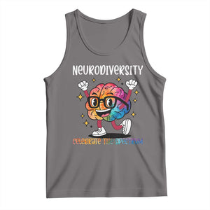 Neurodiversity Brain Tank Top Celebrate The Spectrum Autism Acceptance ASD ADHD TS02 Deep Heather Print Your Wear
