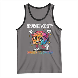 Neurodiversity Brain Tank Top Celebrate The Spectrum Autism Acceptance ASD ADHD TS02 Deep Heather Black Print Your Wear