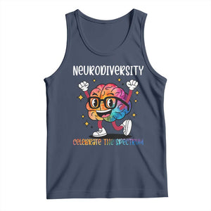 Neurodiversity Brain Tank Top Celebrate The Spectrum Autism Acceptance ASD ADHD TS02 Navy Print Your Wear