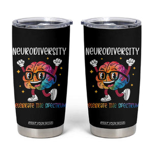 Neurodiversity Brain Tumbler Cup Celebrate The Spectrum Autism Acceptance ASD ADHD TS02 Black Print Your Wear