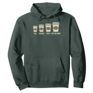 Funny Autism Mom Hoodie Coffee Support Autistic TS02 Dark Forest Green Print Your Wear