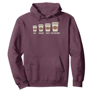 Funny Autism Mom Hoodie Coffee Support Autistic TS02 Maroon Print Your Wear
