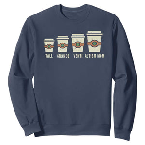 Funny Autism Mom Sweatshirt Coffee Support Autistic TS02 Navy Print Your Wear