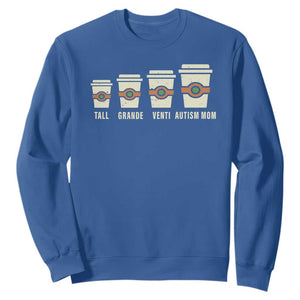 Funny Autism Mom Sweatshirt Coffee Support Autistic TS02 Royal Blue Print Your Wear