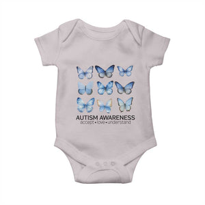 Autism Awareness Blue Butterflies Baby Onesie Accept Love Understand TS02 Ice Gray Print Your Wear