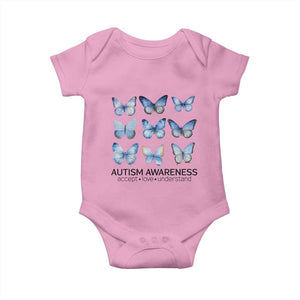 Autism Awareness Blue Butterflies Baby Onesie Accept Love Understand TS02 Light Pink Print Your Wear