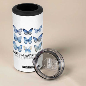 Autism Awareness Blue Butterflies 4 in 1 Can Cooler Tumbler Accept Love Understand TS02 Print Your Wear