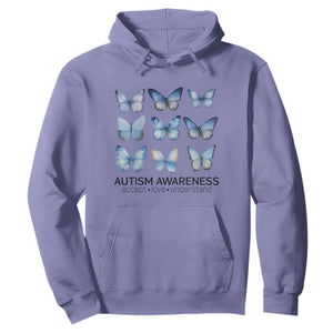 Autism Awareness Blue Butterflies Hoodie Accept Love Understand TS02 Violet Print Your Wear