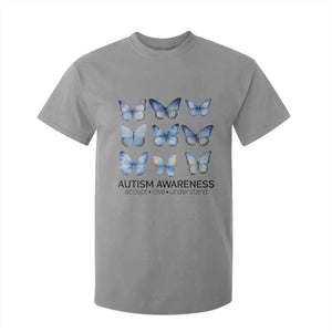 Autism Awareness Blue Butterflies T Shirt For Kid Accept Love Understand TS02 Sport Gray Print Your Wear