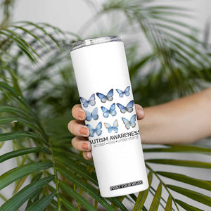 Autism Awareness Blue Butterflies Skinny Tumbler Accept Love Understand TS02 Print Your Wear