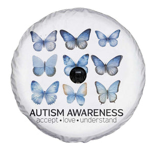 Autism Awareness Blue Butterflies Spare Tire Cover Accept Love Understand TS02 Print Your Wear