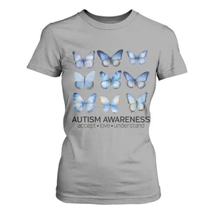 Autism Awareness Blue Butterflies T Shirt For Women Accept Love Understand TS02 Sport Gray Print Your Wear