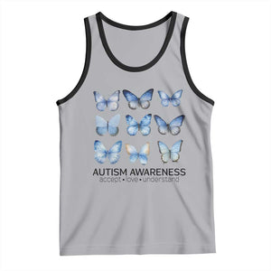 Autism Awareness Blue Butterflies Tank Top Accept Love Understand TS02 Athletic Heather Black Print Your Wear