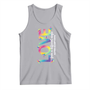 Autism Acceptance Tank Top Love From a Different Angle Rainbow Infinity TS02 Athletic Heather Print Your Wear