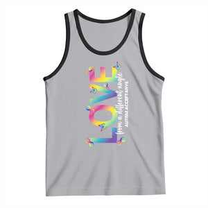 Autism Acceptance Tank Top Love From a Different Angle Rainbow Infinity TS02 Athletic Heather Black Print Your Wear