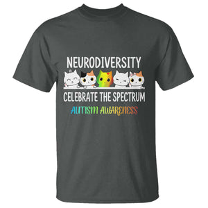 Cute Cats Autism Embrace T Shirt Neurodiversity Celebrate The Spectrum TS02 Dark Heather Print Your Wear