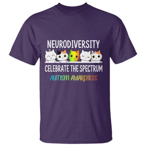 Cute Cats Autism Embrace T Shirt Neurodiversity Celebrate The Spectrum TS02 Purple Print Your Wear