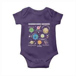 Neurodiverse Universe Baby Onesie Autism Awareness ASD ADHD Neurodiversity Sped Teacher TS02 Purple Print Your Wear