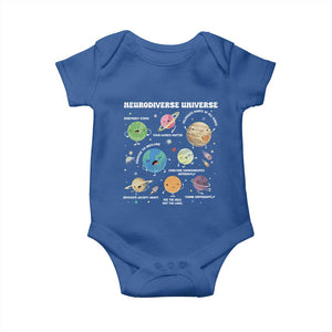 Neurodiverse Universe Baby Onesie Autism Awareness ASD ADHD Neurodiversity Sped Teacher TS02 Royal Blue Print Your Wear