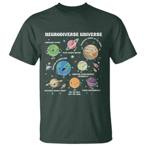Neurodiverse Universe T Shirt Autism Awareness ASD ADHD Neurodiversity Sped Teacher TS02 Dark Forest Green Print Your Wear
