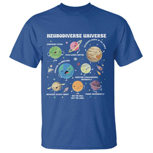 Neurodiverse Universe T Shirt Autism Awareness ASD ADHD Neurodiversity Sped Teacher TS02 Royal Blue Print Your Wear