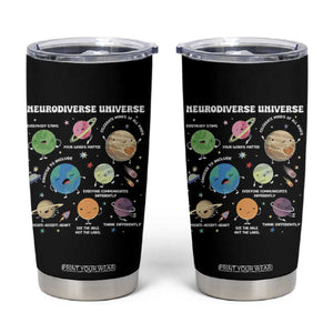 Neurodiverse Universe Tumbler Cup Autism Awareness ASD ADHD Neurodiversity Sped Teacher TS02 Black Print Your Wear