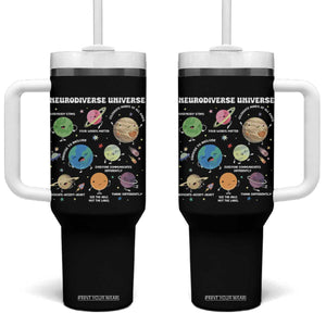 Neurodiverse Universe Tumbler With Handle Autism Awareness ASD ADHD Neurodiversity Sped Teacher TS02 One Size: 40 oz Black Print Your Wear
