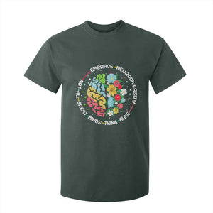 Embrace Neurodiversity T Shirt For Kid Neurodiverse Brain Autism Awareness ADHD Autistic TS02 Dark Forest Green Print Your Wear