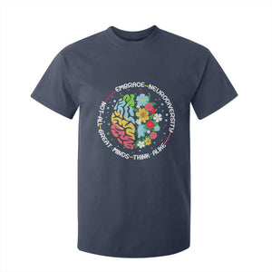 Embrace Neurodiversity T Shirt For Kid Neurodiverse Brain Autism Awareness ADHD Autistic TS02 Navy Print Your Wear