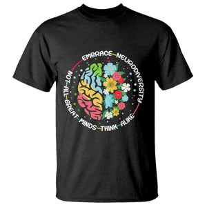 Embrace Neurodiversity T Shirt Neurodiverse Brain Autism Awareness ADHD Autistic TS02 Black Print Your Wear